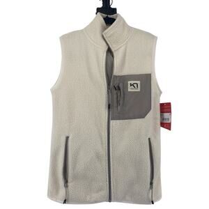 Kari Traa Women's Rothe Fleece Vest XS Bjerk Ivory Running Winter Gorpcore